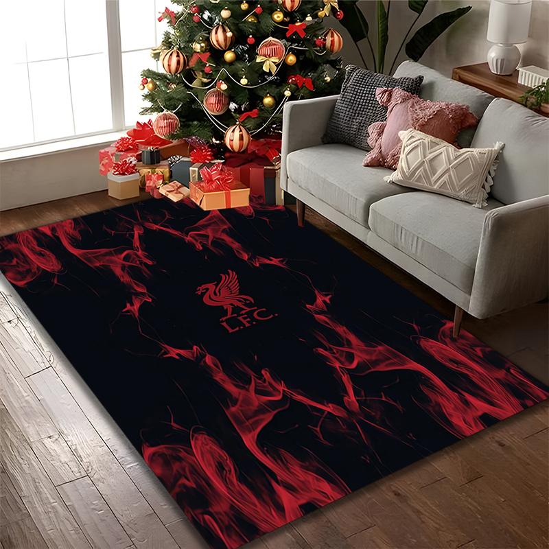 1 Stück Teppich für den Boden, geeignet für das Büro, Liverpool FC Teppich, Vielseitiger bedruckter Stuhlunterleger, Langlebiger Teppich für das Sofa zu Hause