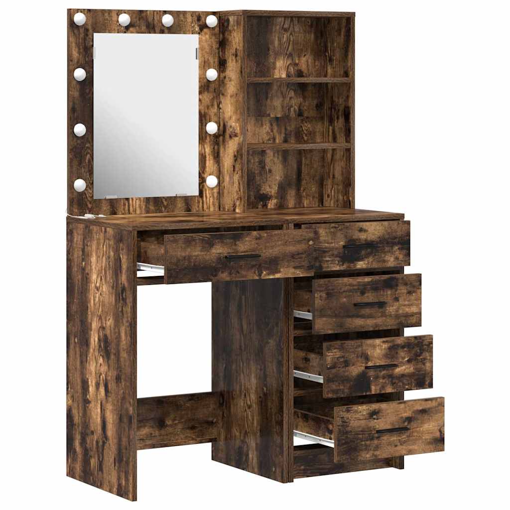 Makeup Table 2 pcs Brown 50 x 41 x 135 cm Particleboard