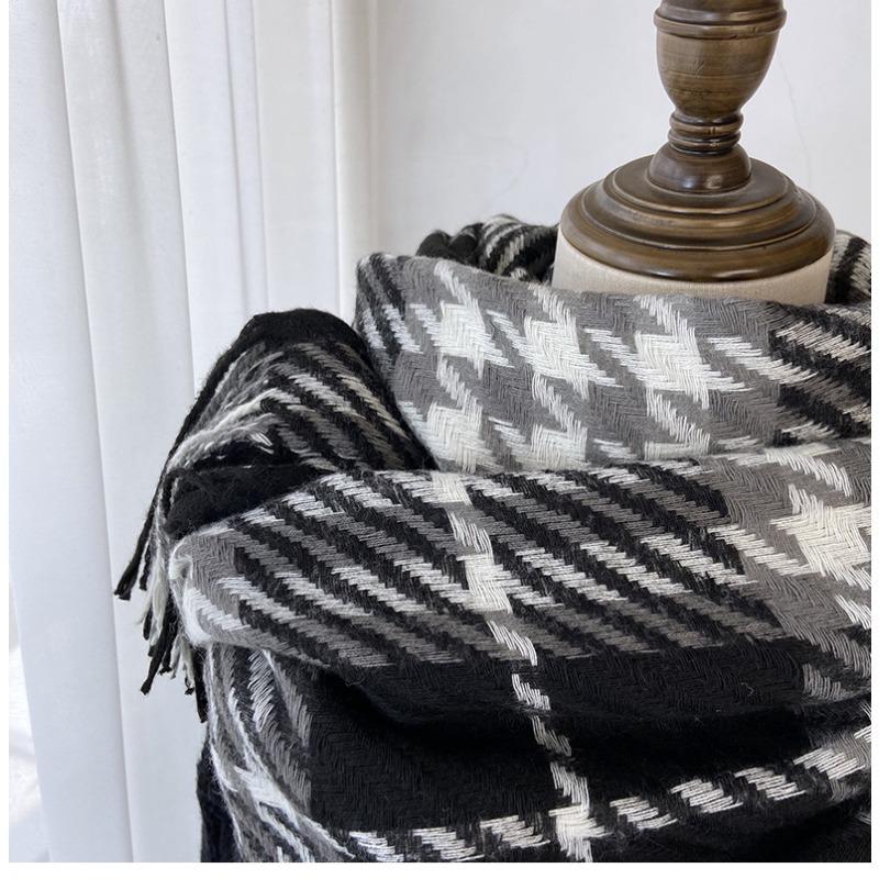 Scarf Women's New Tassel Autumn and Winter Imitation Cashmere Shawl Thickened Warm Student Scarf