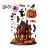 Spooky Theme Party Supplies Halloween Static Window Clings, Glass Stickers with Ghost Cat Bat Shop Displays Patterns, Reusable Holiday Decals