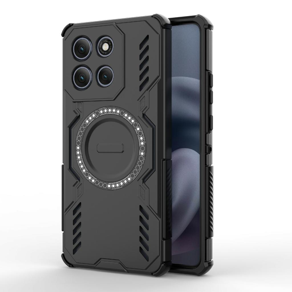 For Motorola Moto G86 Power 5G Magnetic Case Butterfly Armor Hollow Heat Dissipation PC+TPU Phone Cover