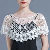 Cape Hollow Out Crochet Shawl White Knitted Scarves Retro Blouse Shoulders Fake Collar  Spring