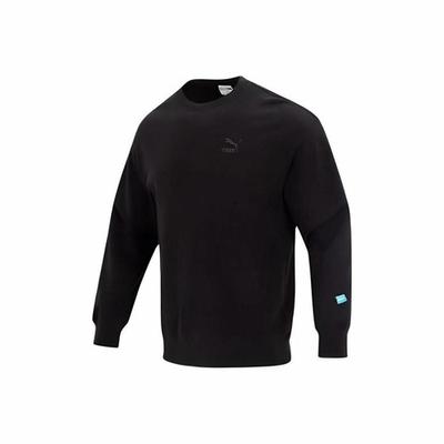 Men's Pullover Sweatshirt with Printed Logo On the Back, Black