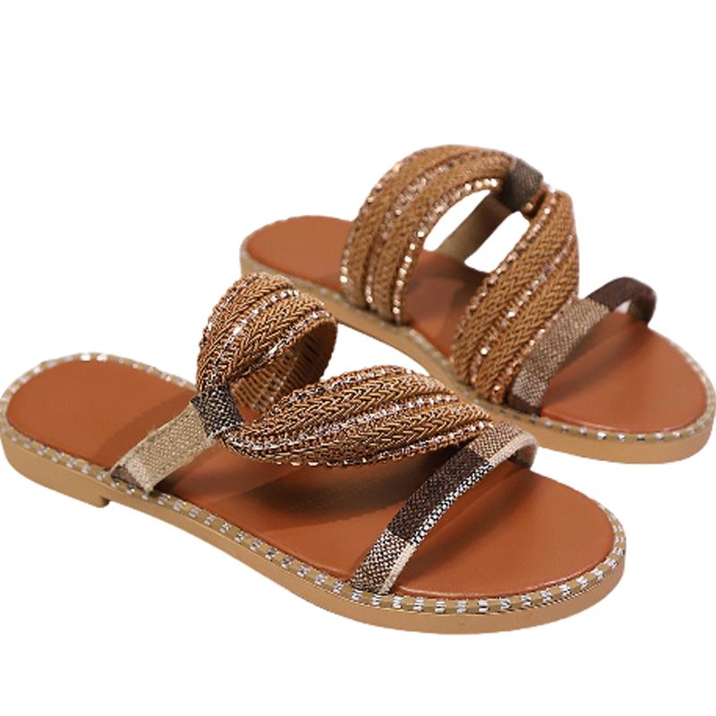 Fashion Flats Women Slippers Fashion Retro Casual Shoes Walking Cozy Flip Flops Summer Woman Sandals 2025 New Trend Beach Female Zapatos