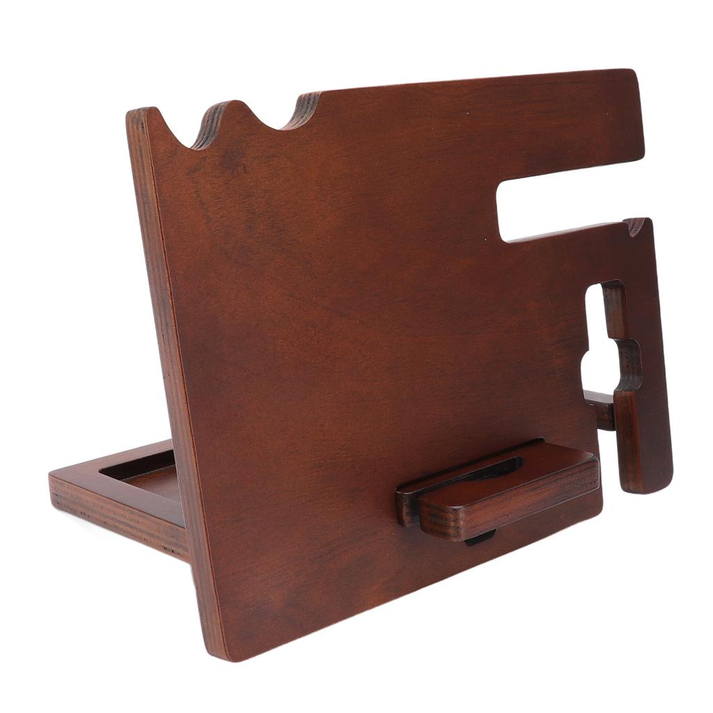 Wood Docking Station Multifunctional Wood Phone Docking Station Desktop Storage Bracket for Watch Glasses Key Jewelry