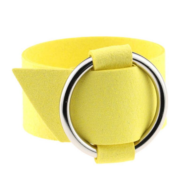 Kvinnemote sirkulær ring sjarmarmbånd bred fløyel flerfarget armbånd stor sirkel mansjett vintage klubbsmykker flanell justerbar armring
