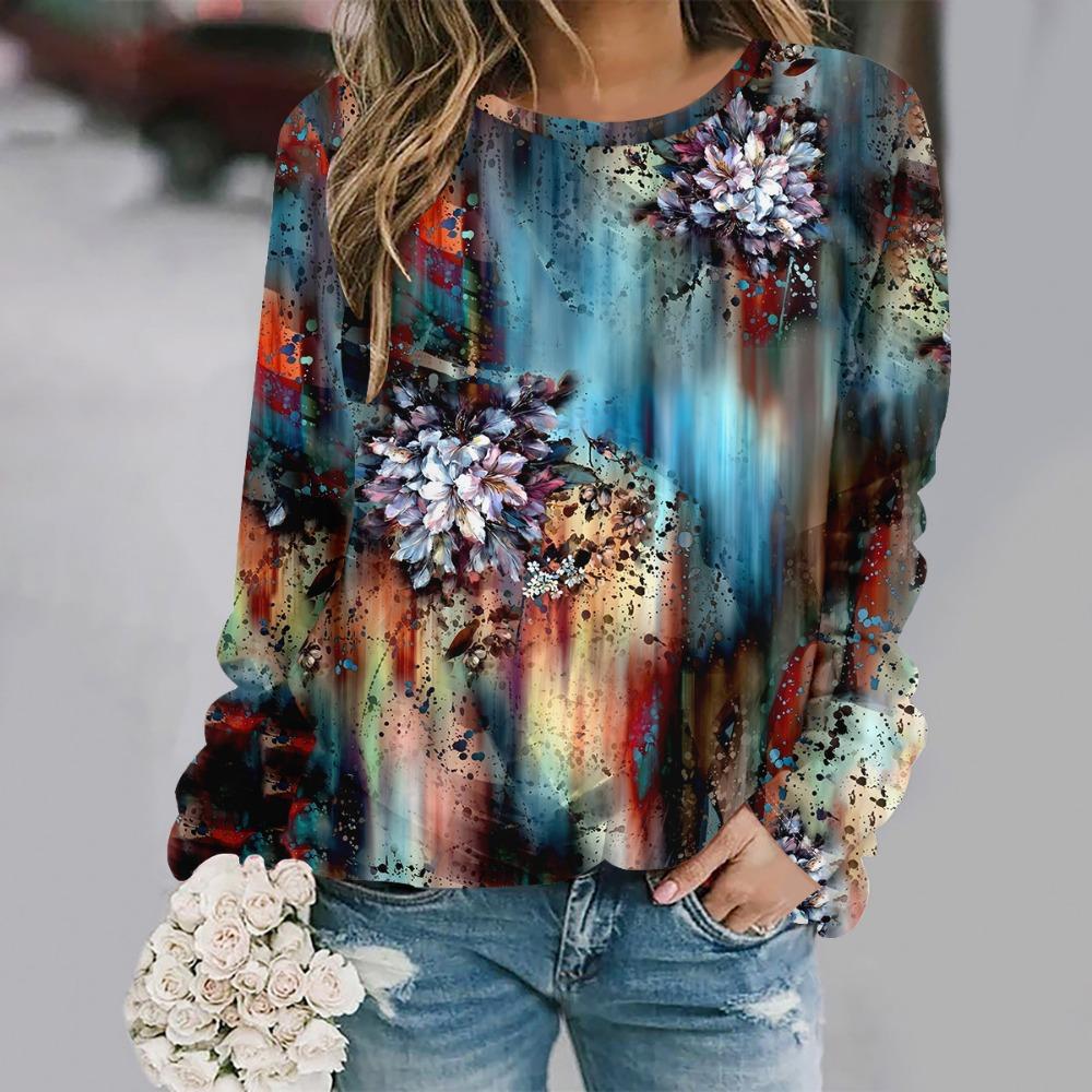 Plus size European and American Fashion 2025 Women's Elegant V-neck Long Sleeve T-shirt