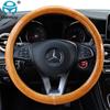 Universal Auto Car Steering Wheel Cover Mahogany Wood Leather Fit 37-38cm Wheel Car Steer Wheel Covers Car Interior