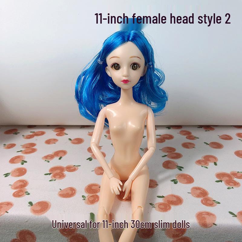 30cm 11-inch BJD Doll with Blinking Real Eyes, Changeable Clothes, DIY Options, and Bonus Head
