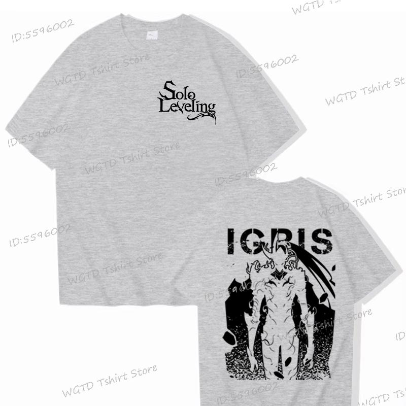 100% Cotton T-shirt for Men Solo Leveling Sung Jin-woo Cool Short Sleeve Tee Anime Fans Gifts High Quality Male Top T-shirts