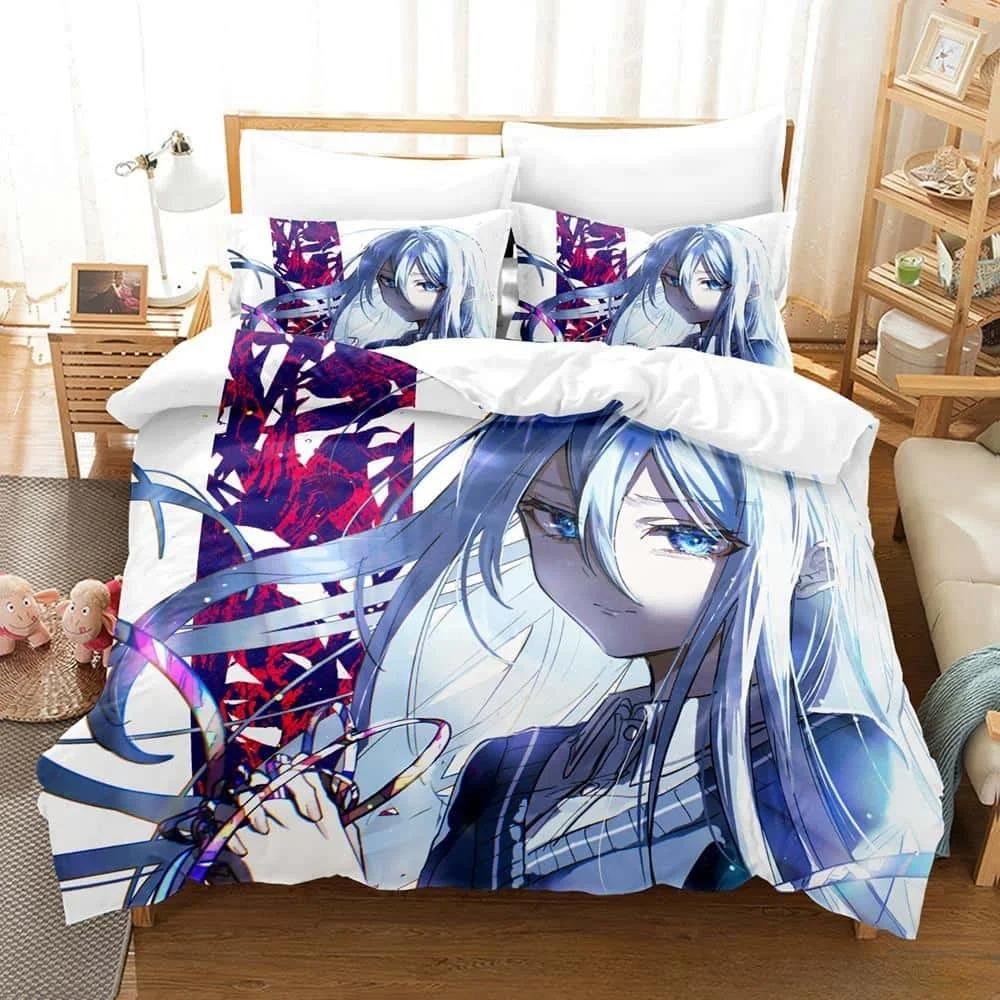 3D Printed Anime Kawaii Girls Yoisaki Kanade Bedding Set Cartoon Three-piece Set Adult Kid Bedroom Duvet Cover Set Home Textiles