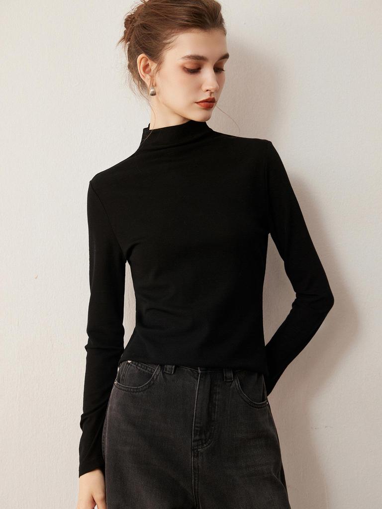 Women's Machine Washable Ultra-Fine Wool Base Layer: Half-High Neck, 2026 Autumn/Winter Thin Knit Sweater