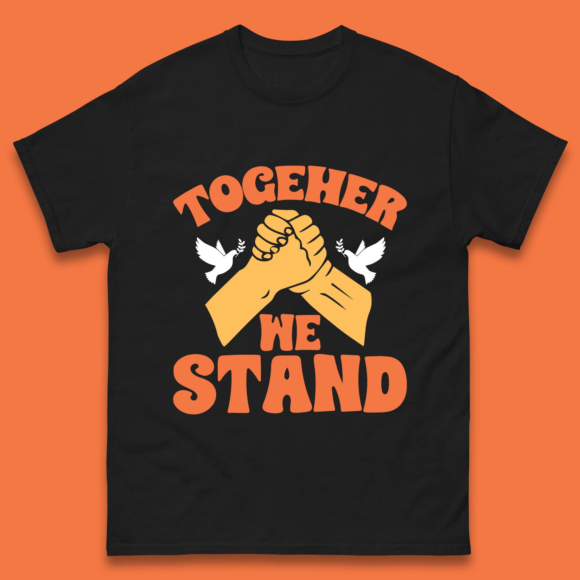 Together We Stand Handshake All Lives Matter Equality Social Justice Mens Tee Top 4XL
