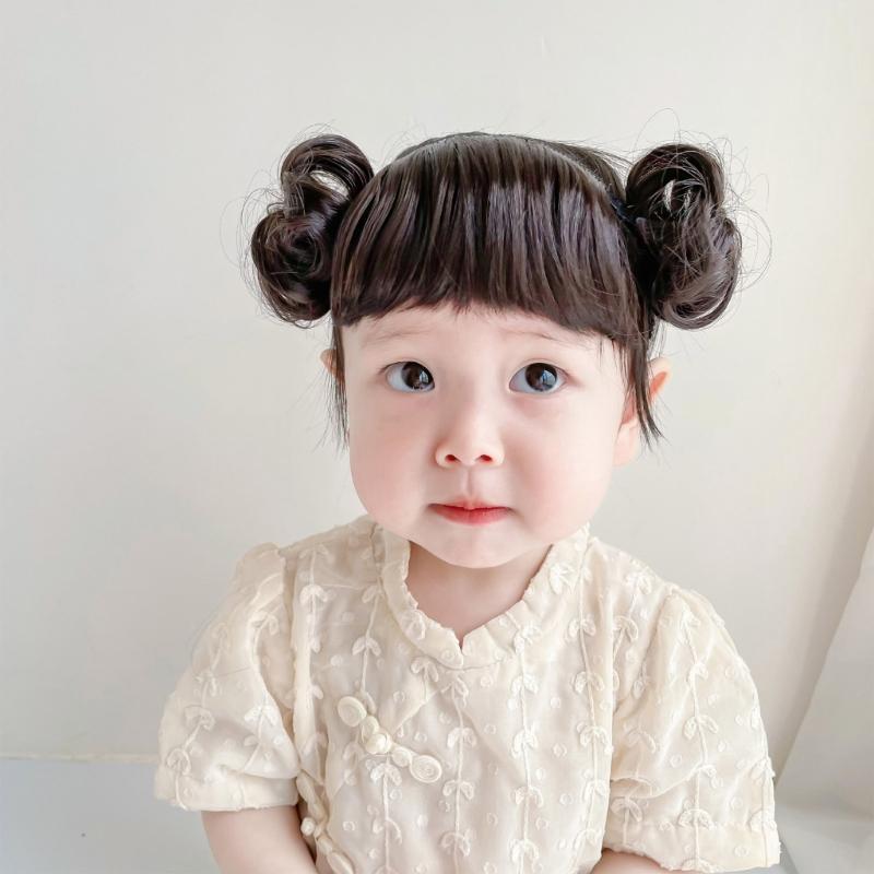 Bun Headbands Infants Wig Bangs Chignons Hairpiece 1-4T Girls Boy Headwear Lovely Buns Hairband Decors