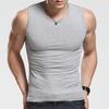 Vest Men's Solid Colour Sleeveless Round Neck Vest Slimming Bodybuilding Vest Undershirt