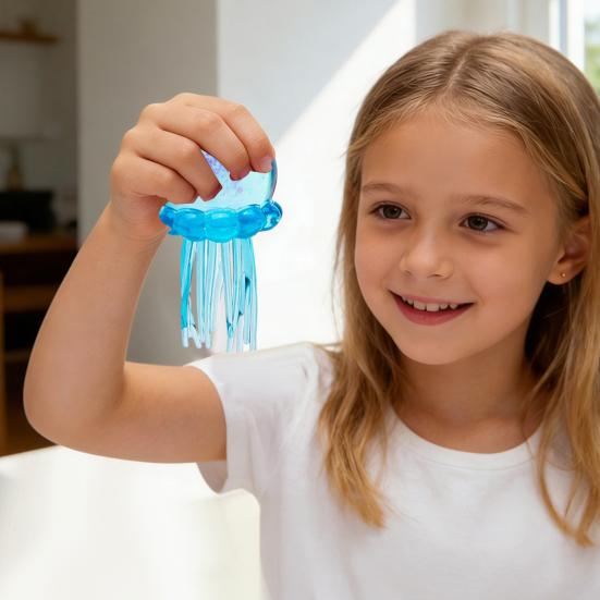 Transparent Jellyfish Squeeze Toy with Glitter Stress Relief Jellyfish Sensory Toy Decompression Stress Ball Clear Sea Animal Fidget Toy