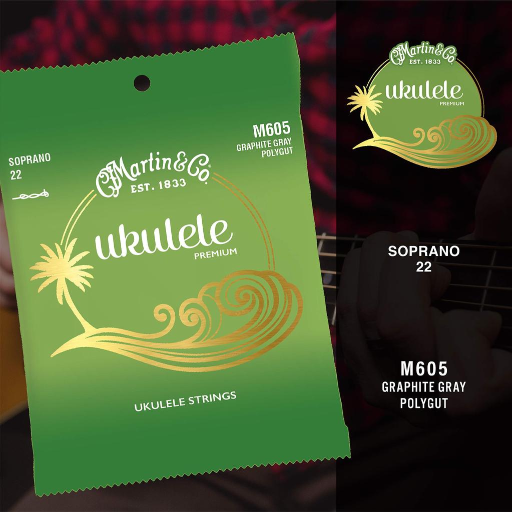 MARTIN M605 Ukulele Premium Polygut Soprano Ukulele Strings