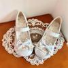 Japanese Lolita Shoes 2025 New Round Head Sweet Mary Jane Shoes with Skirt Lace Bow Lo Single Shoes Women