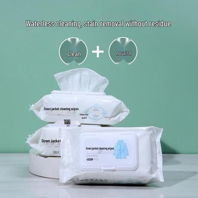 Lenços de Limpeza Portáteis para Jaqueta de Penas Sem Lavagem - Removedor de Manchas Potente, Embalados Individualmente para Fácil Utilização