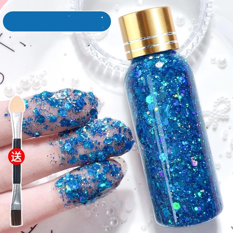 Super glänzendes Glitzer-Lidschatten-Gel - Kein Kleber erforderlich Glitzerpigment für Bühnen-Make-up, Schüleraufführungen, Heller Kristallperlen-Schimmer-Augen-Make-up