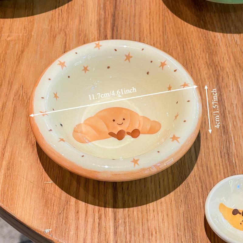Cute Painted Ceramic Bowls for Daily Use Fun Food Designs Ideal for Dessert and Snack Home Kitchen Tableware