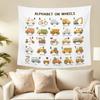 Classroom Car Alphabet Wall Tapestry Hanging For Boys Room, Nursery Traffic Transportation Tapestries, Rustic Cute Abc Truck