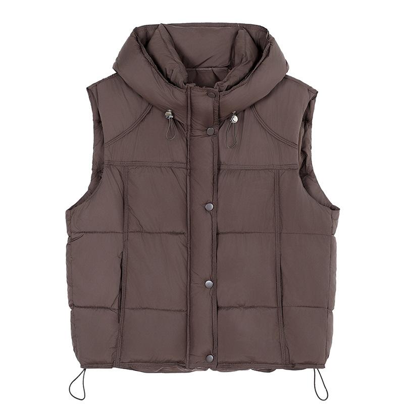 Puff Hooded Down Cotton Clothing Vest Women's Winter New Large Size Women's Loose Vest Jacket