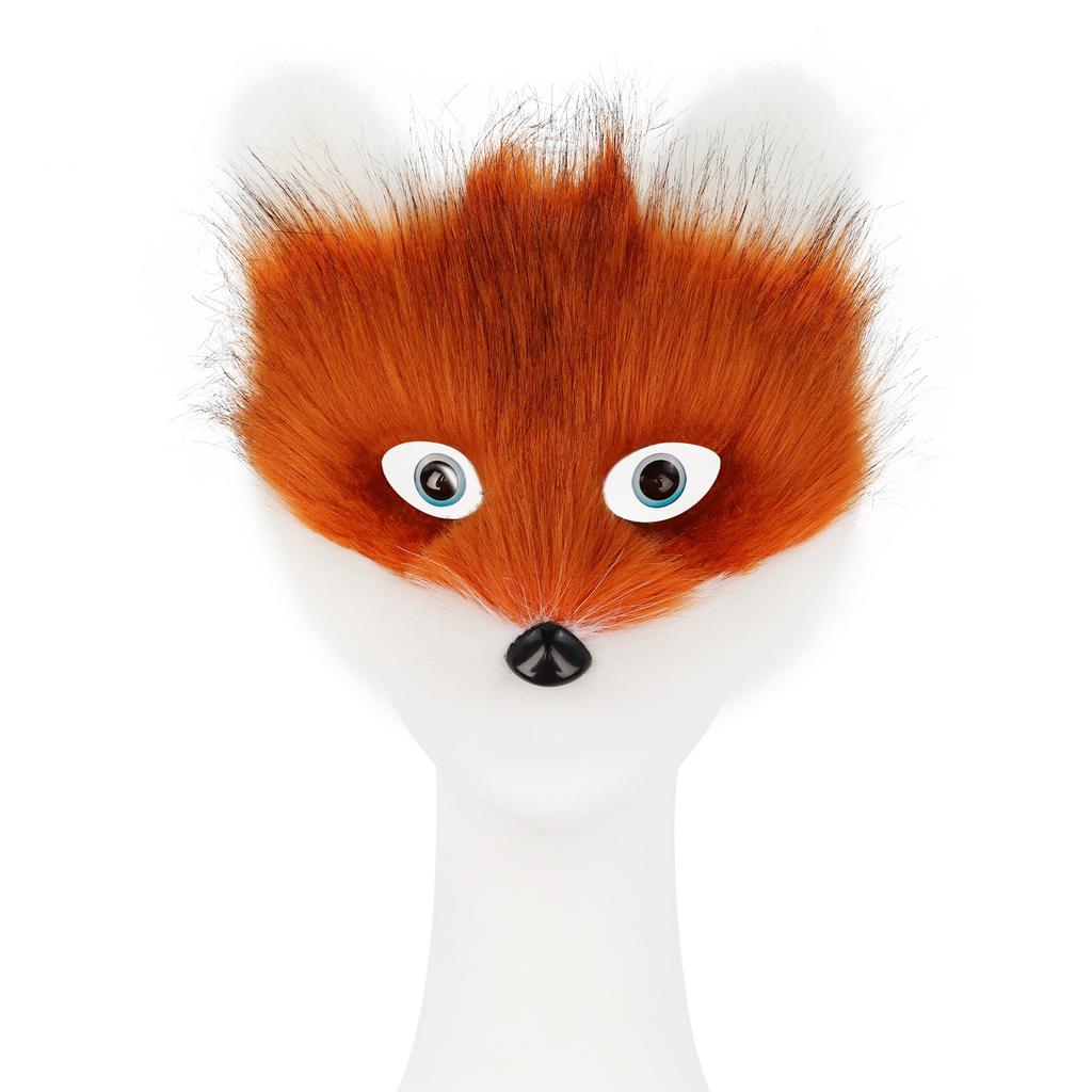 Halloween Series Anti-fox Fur Cat Fox Half Face Mask with Eyes Cosplay Cat Face Mask Accessories