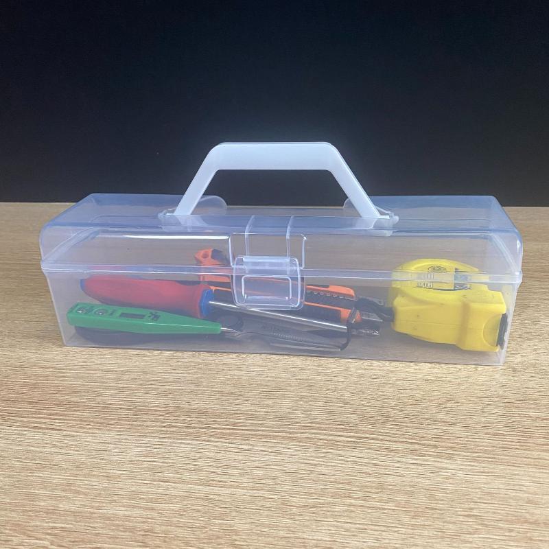 Multifunctional Hardware Tool Organizer Transparent Screw Storage Case With Handle Tools Dustproof Storage Box Large Capacity