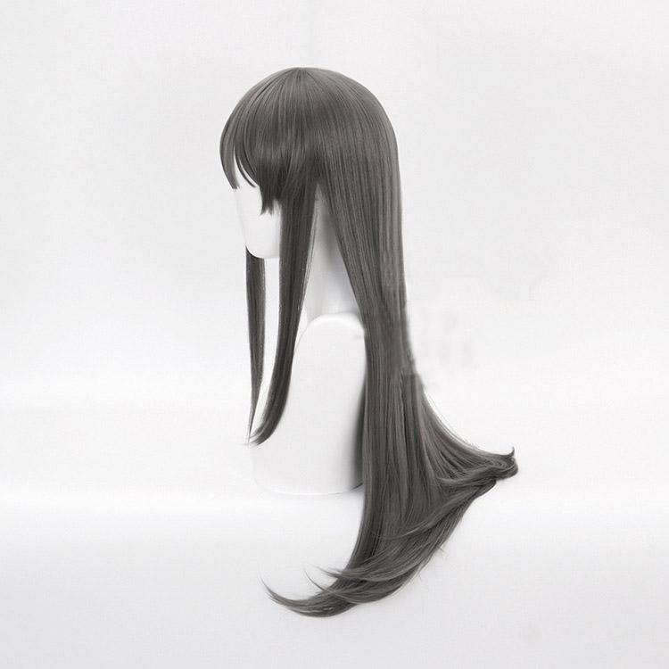 Sakurajima Mai Cosplay Wigs Headwear Rascal Does Not Dream Of Bunny Girl Senpai Synthetic Hair Long Straight Gray Hair Wig