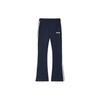 Color Block Letter Print Vintage Flared Casual Knit Sports Pants Women Bottoms Deep-Navy F11W419604F-NV