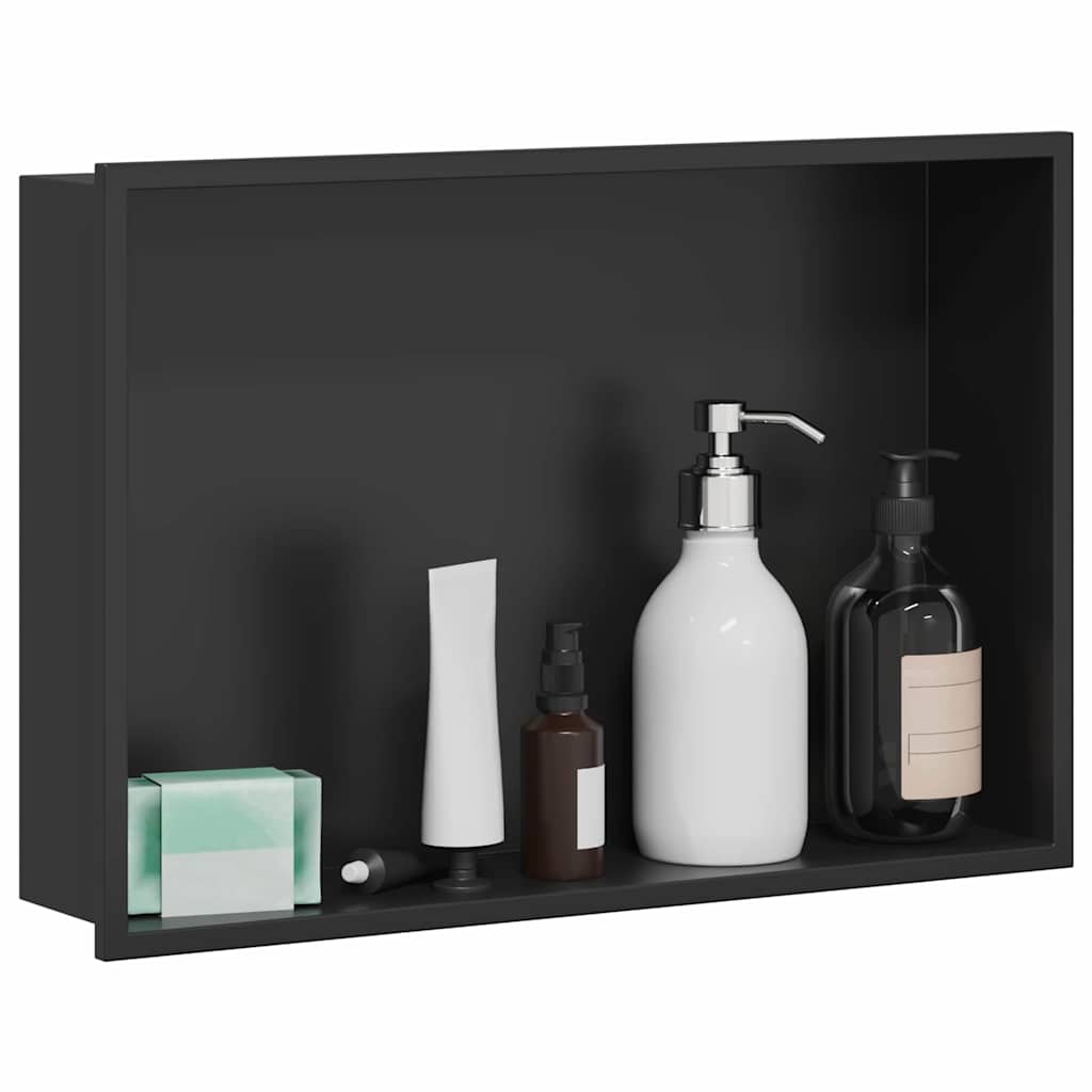 Shower Shelf in Black 45 x 30 x 9.5 cm Stainless Steel