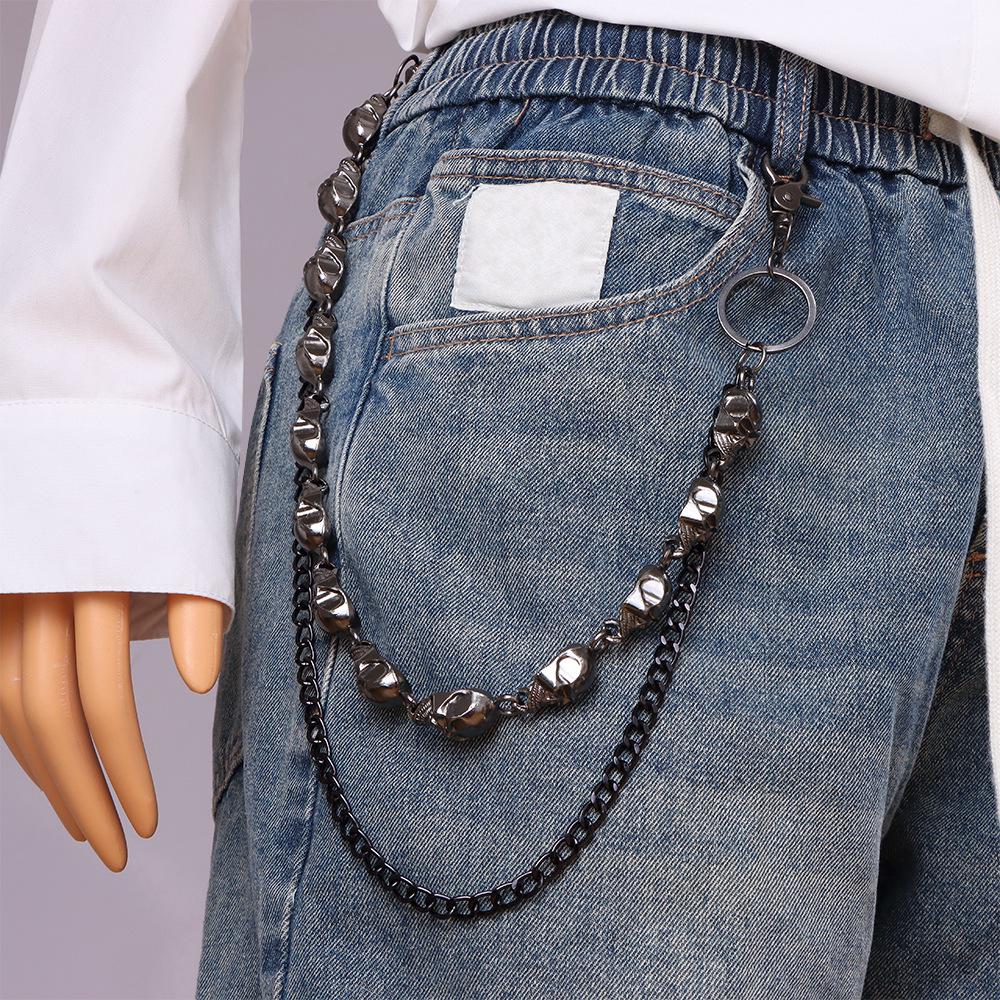 Europeisk & Amerikansk Hip Hop Dubbellager Skalle Jeanskedja - Mångsidigt Modeaccessoar