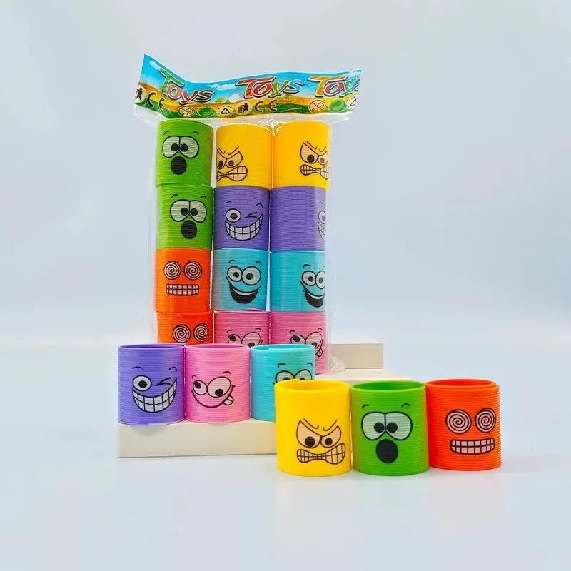 

12 шт. Радужный круг, забавные волшебные игрушки, детская развивающая катушка, красочный круг, телескопическое эластичное волшебное кольцо, детские забавные подарки