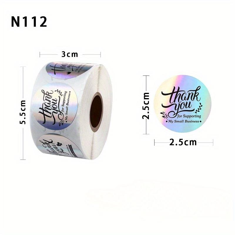 500Pcs Rainbow Laser Roll Packaging Thank You For Purchasing Commercial Decoration Stickers And Labels