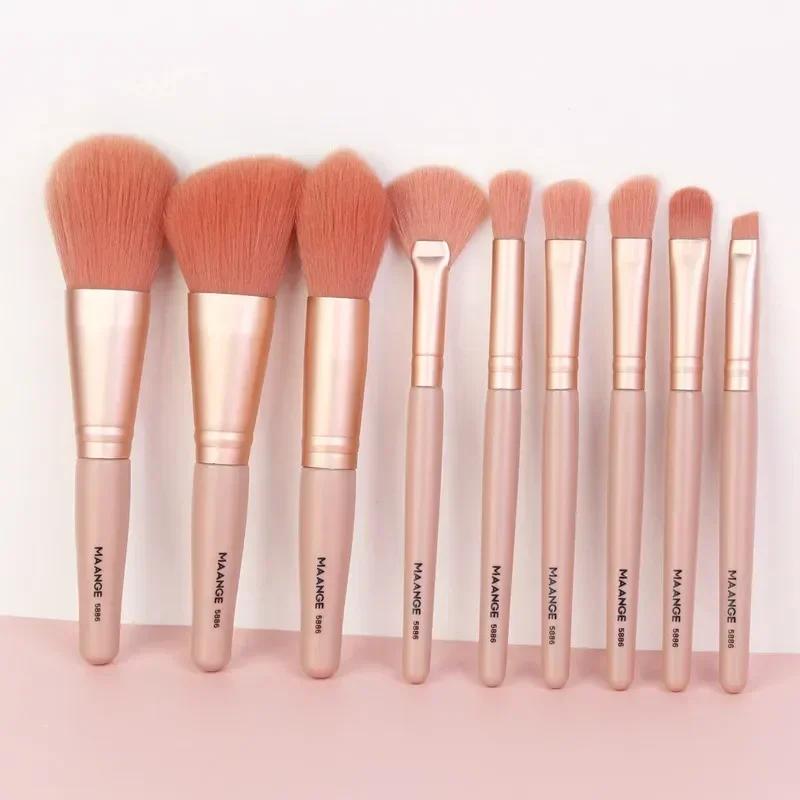 9PCS Makeup Brushes Soft Fluffy for Cosmetics Foundation Rouge Powder Eyeshadow Loose Powder Brushs Blending Makeup Brush Set