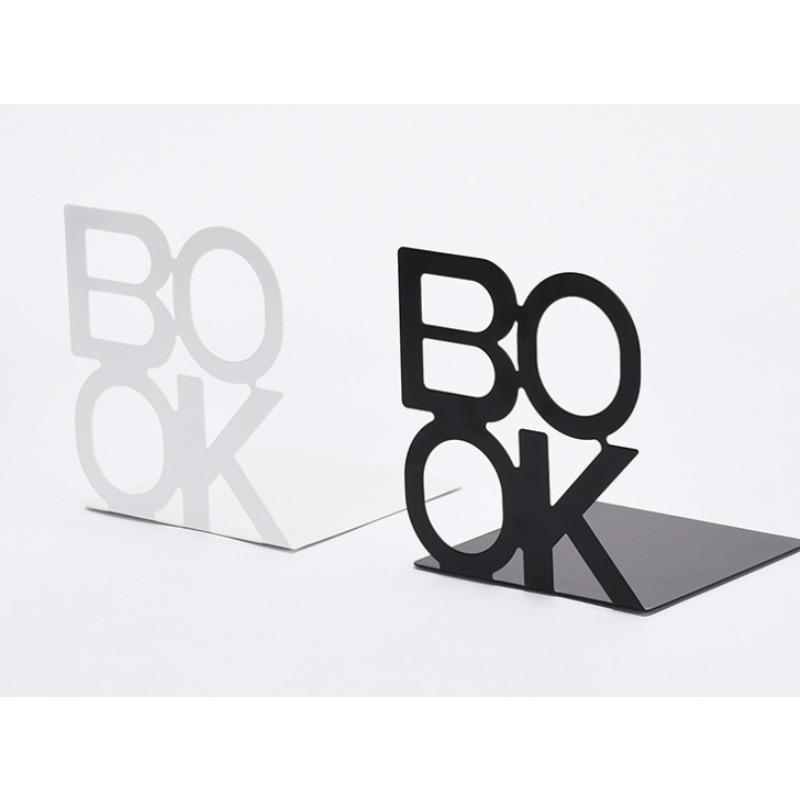 1pc Iron Bookends Book Stand Support  for Home Office and Library Non Slip Rack Shelf Holder School Stationery Accessories