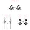 2026 Fashion Gray Crystal Charm Earrings for Women Y2K Creative Geometric Earrings Female Daily Party Jewelry Gifts Daily Wear