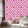 Wallpaper Casual Checkerboard Pink and White for Living Room and Bedroom 50x1000