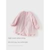 David Bella Spring New Style 2026 Girls' Pure Cotton Dress Baby Doll Collar Ruffled Long-Sleeved Dress