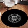 Valknut (1) Round Office Rug Decorative Floor Rug for Office Bedroom Living Room and Home Space