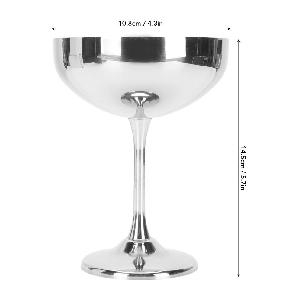 Curved Cup Shape Dessert Cup Rustless Steel Ice Cream Cup Burr Free Serving Cup Yogurt Serving