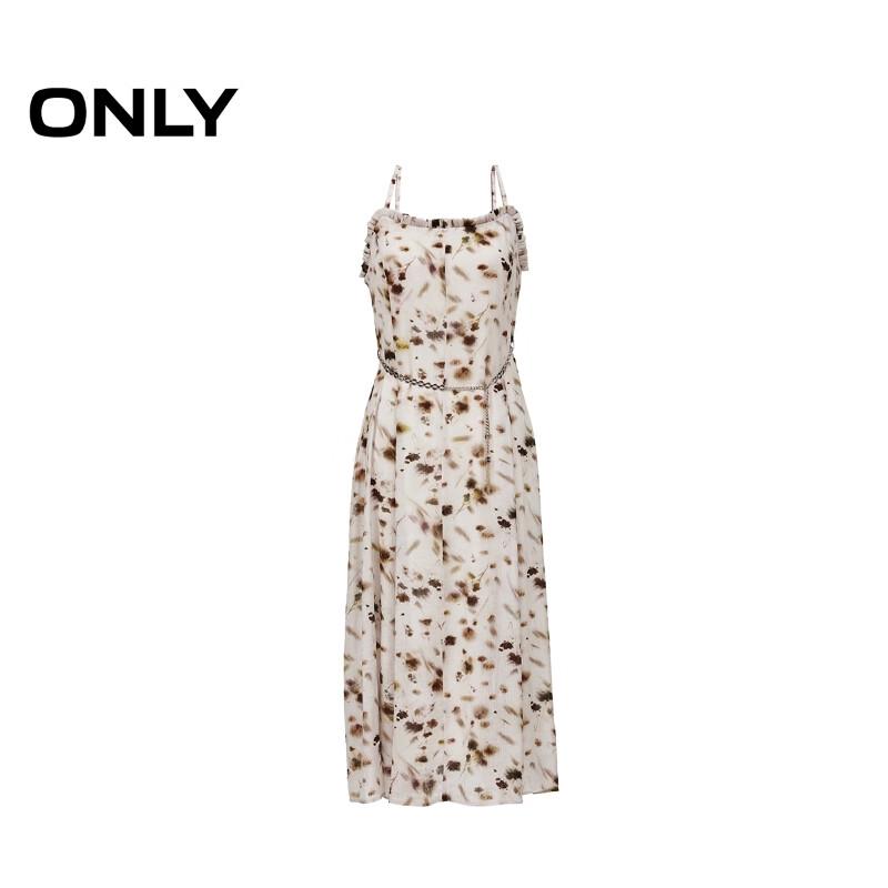 Only Women's 2025 Summer Romantic Floral Print Chain Belt Strappy Midi Dress