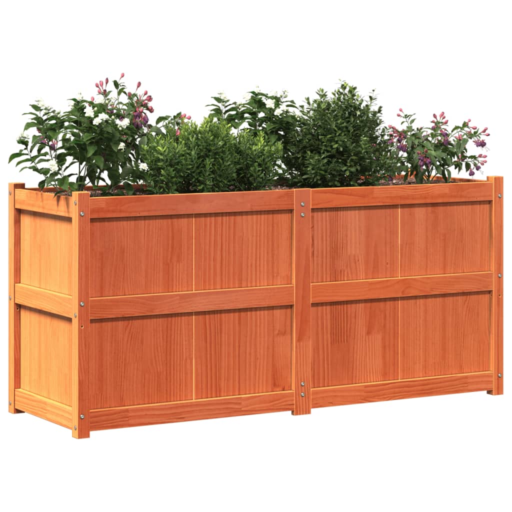 Plant Box Wax Brown 150x50x70 Cm Solid Pine Wood