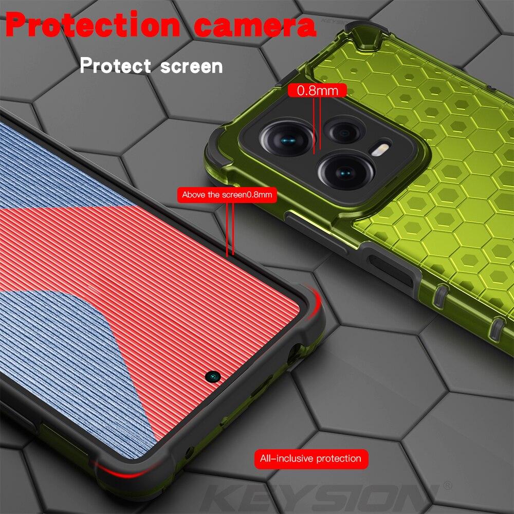 KEYSION Husa blindata rezistenta la socuri pentru Redmi Note 12S 12 Pro 4G Husa transparenta de tip fagure pentru telefon pentru Xiaomi Redmi Note 12 Pro+ 5G