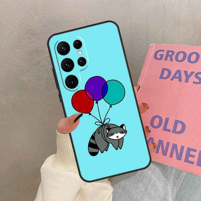 

Cartoon Raccoon Case For Samsung Galaxy S24 Ultra S20 S21 S22 S23 S25 Ultra S9 S10 Plus S25 FE Cover Coque Galaxy S22Ultra