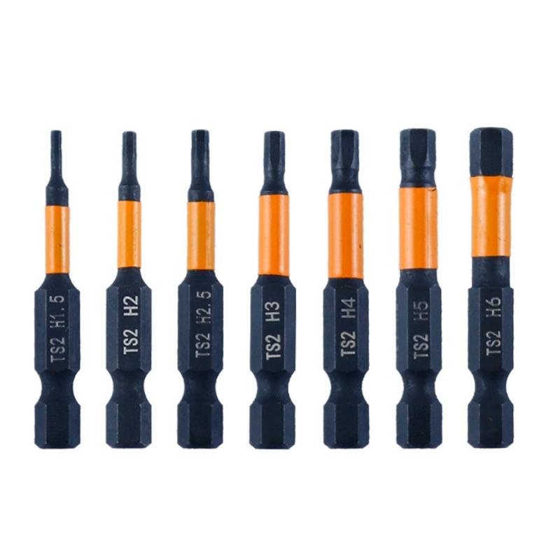 6/7Pcs Allen Wrench Drill Bit Set Impact Hex Head Screwdriver Bit Set 1/4inch Hex Shank Hex Bit Maintenance Tool