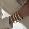 4Pcs/Set Waterproof Simple Round Bangles Sets Iron Smooth Multilayer Bracelet  Female Lady Girl