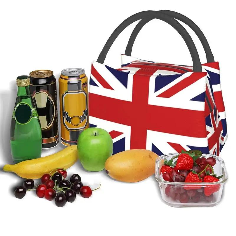 Geantă de prânz izolată Union Jack a Regatului Unit pentru femei, portabilă, termică, cooler, cutie bento, plajă, camping, călătorie, geantă de umăr