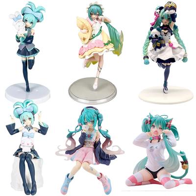 Figurine Anime Hatsune Chat Miku Modèle PVC Fille Belle Anime Décorations de Table Aimable Figurine Cadeau d'Anniversaire Marchandise Anime